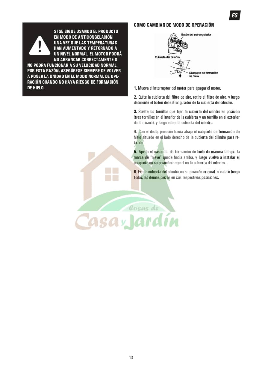 Pag. 13 - Instrucciones desbrozadora LHD52L